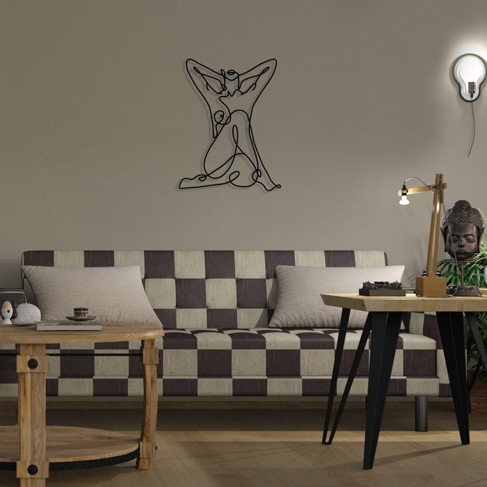 Wallity Geometric Nude Woman Escultura de Pared Negra